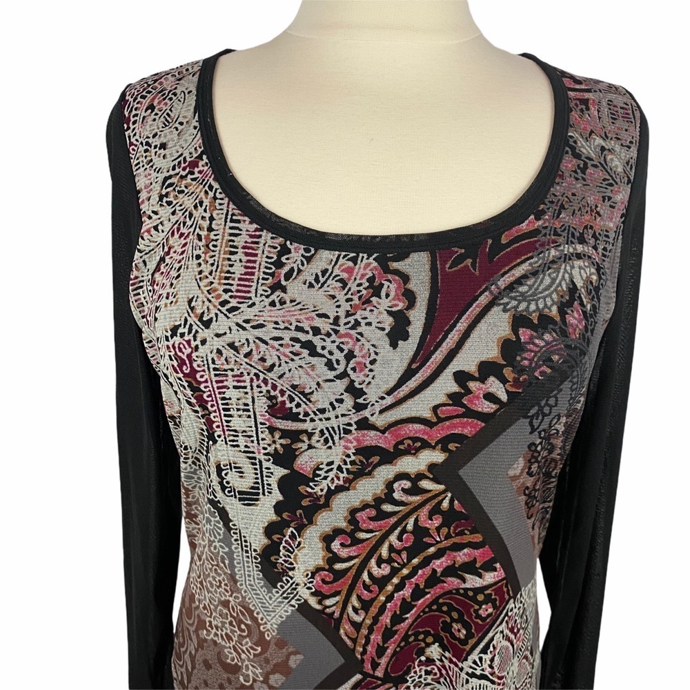 AXCESS Multi Color Mesh Knit Top M - Picture 4 of 9